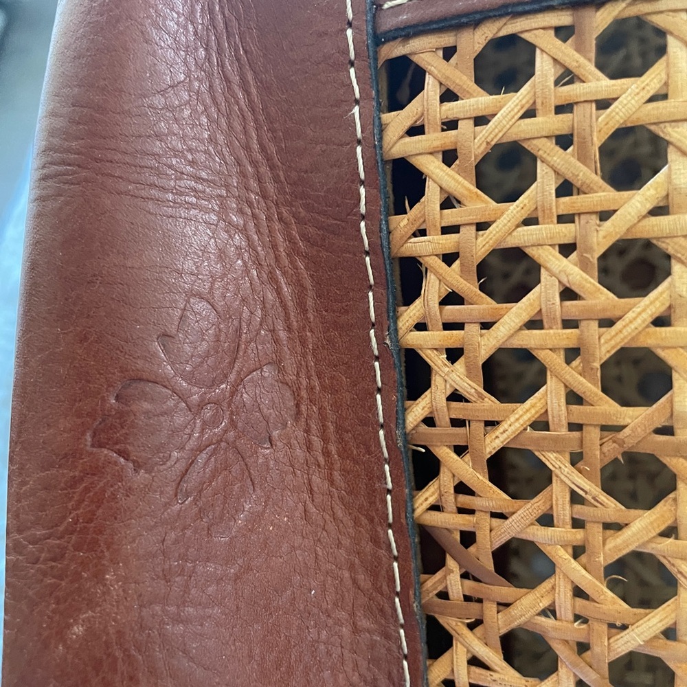 Patricia Nash Brown Leather and Cane woven Tote Bag - Picture 6 of 8